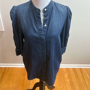 Frame Denim “Gillian” Dark Blue Women's Blouse, Sz L